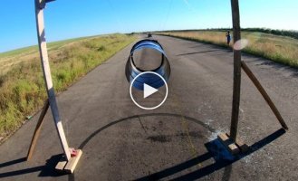 A guy from Rostov flew through a metal barrel at a speed of 70 km/h