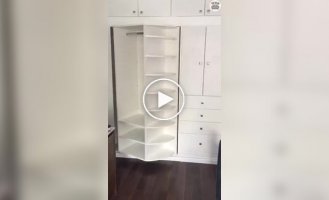 Hallway cabinet with rotating section
