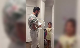 In the US, a father takes rent and utilities from his 6-year-old daughter, teaching her financial literacy
