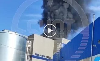 Powerful fire in Dzerzhinsky near Moscow
