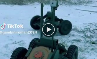 Ukrainian unmanned vehicles are at the front to lay anti-tank mines
