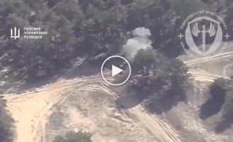 Reconnaissance drones burned a Russian Msta-S self-propelled gun with two FPV drones