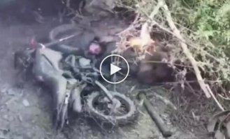 Motorcycle commando on fire