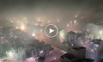 Fireworks in the Vietnamese city of Thanh Hoa