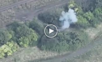 Ukrainian FPV drone destroys Russian self-propelled guns "Msta-S" in the Luhansk region