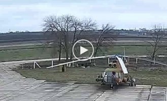 An unknown kamikaze drone destroys a Mi-8T helicopter of the PMR Armed Forces in Tiraspol