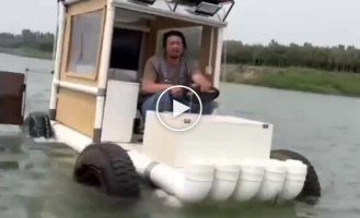 A man built himself a fishing car