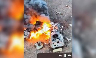 Burning armored vehicles and bodies of liquidated occupiers near Avdiivka