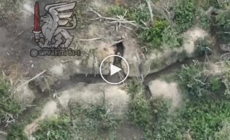 A direct hit by an attack drone on a Russian invader in Luhansk region