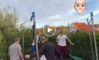 Trampoline Guy Failed Trick