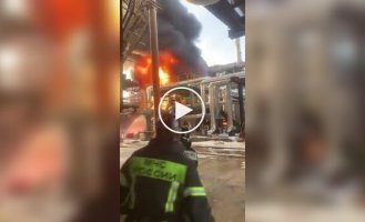 Oil refinery in Ryazan after a drone attack