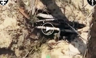 Ukrainian defenders attacked an enemy shelter, inside which hung a Russian tricolor