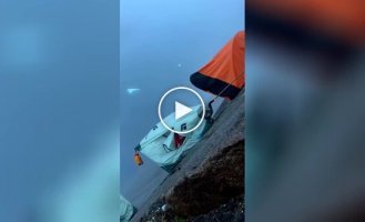 Экстремальный ночлег альпинистов прямо над пропастью