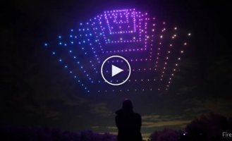 300 drones paint light paintings