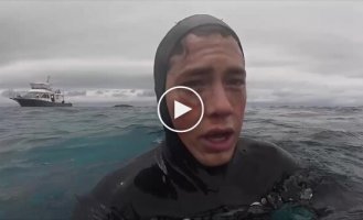 Черепаха «догнала» дайвера в Тихом океане и неожиданно ударила
