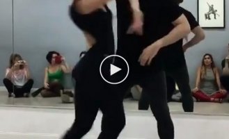 The guy spun the girl in a dance