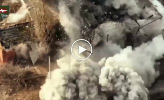 A Ukrainian FPV drone destroys a Russian military equipment warehouse in the Kupyansk direction