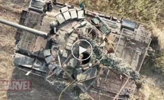 Avdiivka direction, Ukrainian drone destroys Russian T-72B tank and BMP-1