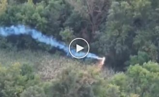 A dragon drone burns the positions of the occupiers on the left bank of the Kherson region