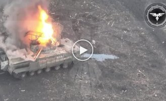 Detonation of Russian BMP-3 ammunition in the village of Berdychi, Donetsk region