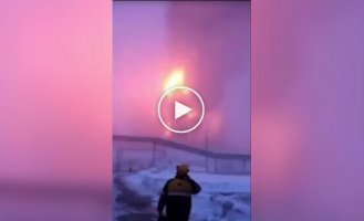 A refinery burns in the Samara region of the Russian Federation after a UAV attack
