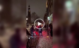 Амстердам превратился в каток