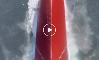 Icebreaker and ice in the sea