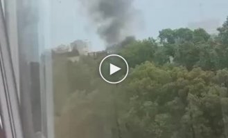 The moment of the strike on a residential building in Sumy by an Iranian-made Geran-2 (Shahed-136) kamikaze UAV