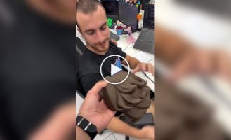 Парень распечатал коллеге парик на 3D-принтере