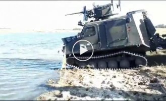 Tracked articulated amphibious vehicle BvS10 (Bandvagn Skyddad 10) Swedish production in Ukraine