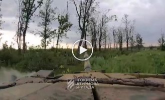 The work of the tanks of the 3rd separate brigade on the dugouts of the Russians