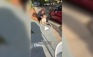 Puppy loves to visit grandma