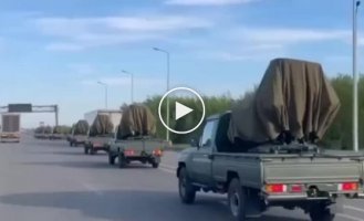 Defense systems supplied by the Czech Republic against MR-2 "Victor" drones with a twin 14.5-mm anti-aircraft gun somewhere on the roads of Ukraine