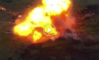 Another disappearing Russian tank from a kamikaze drone