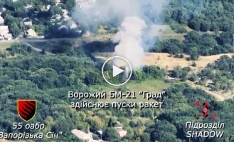 2 Russian MLRS BM-21 Grad were detected and destroyed by Ukrainian strike