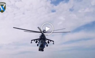 A Ukrainian helicopter pilot attacks occupier positions with missiles