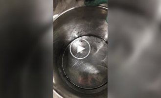 This is what happens when you pour liquid nitrogen into a dirty pan.