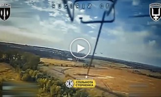 Дрон-камікадзе знищує ворожу РСЗВ БМ-21 Град на Лиманському напрямі