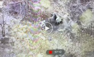 Predator Brigade fighters use a kamikaze drone to fly into a dugout where two occupiers were hiding