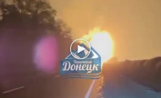 And this is a fire show in the occupied Donbass