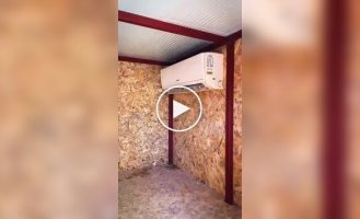 Man installed an air conditioner in his dog's kennel