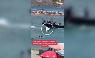 In Spain, vacationers attacked illegal Africans who had arrived and were landing on the beach