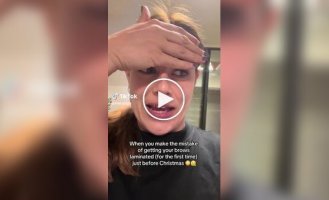 Девушка показала результат ламинирования бровей на следующий день