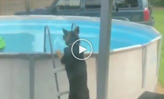 It’s so hot that he even came up with a way to swim himself