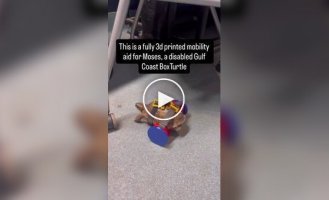 Чоловік зробив інвалідне крісло для черепахи