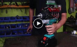 The guy made a gasoline drill out of an electric drill