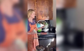 Actress Cynthia Nixon, who has 20 million dollars in her account, showed her kitchen