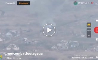 Destruction of a column of Russian armored vehicles by Ukrainian soldiers of the 72nd brigade near Ugleder in the Donetsk region