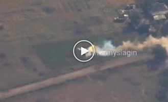 155-mm RAAMS ammunition hitting a Russian tank in the eastern part of Verbovoye with a funny ending