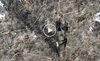 An occupier with an RPG tried to shoot down a Ukrainian drone, but became a target himself